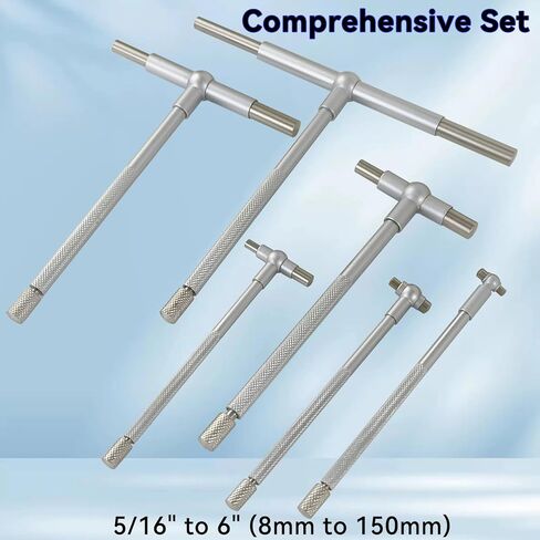 6 قطع من مقاييس ثقب T مقاس 5/16 بوصة - 6 بوصة، مقياس تجويف تلسكوبي عالي الدقة مع حقيبة للتخزين in Kuwait