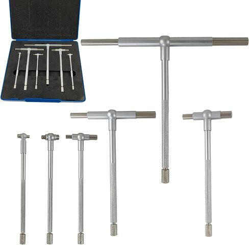 6 قطع من مقاييس ثقب T مقاس 5/16 بوصة - 6 بوصة، مقياس تجويف تلسكوبي عالي الدقة مع حقيبة للتخزين in Kuwait