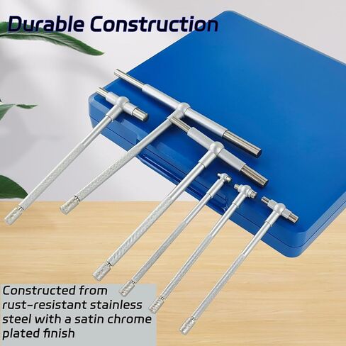 6 قطع من مقاييس ثقب T مقاس 5/16 بوصة - 6 بوصة، مقياس تجويف تلسكوبي عالي الدقة مع حقيبة للتخزين in Kuwait