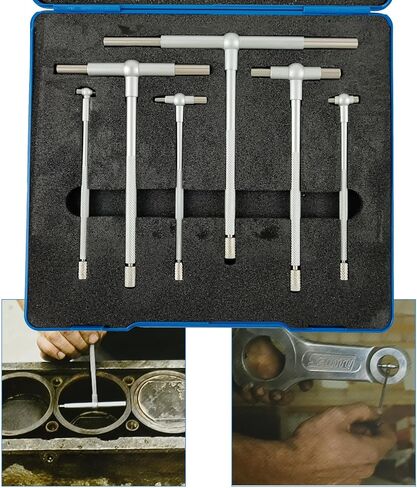 6 قطع من مقاييس ثقب T مقاس 5/16 بوصة - 6 بوصة، مقياس تجويف تلسكوبي عالي الدقة مع حقيبة للتخزين in Kuwait