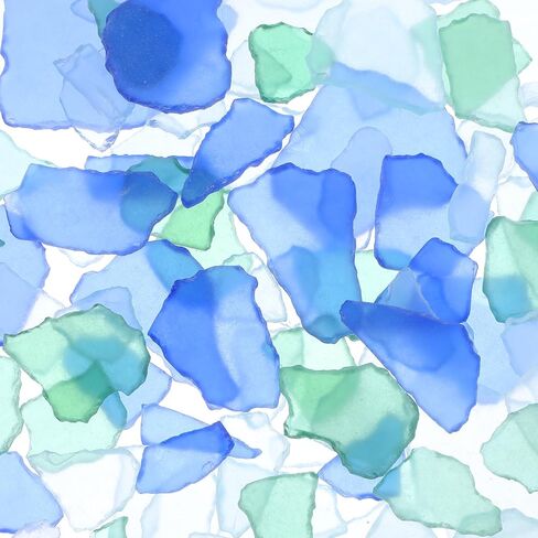 Sea Glass Pieces for Crafts, Weddings & Home Decor - Frosted Flat Glass in Blue, White & Green (36 Oz) in Saudi Arabia