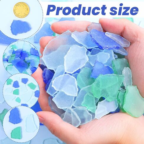 Sea Glass Pieces for Crafts, Weddings & Home Decor - Frosted Flat Glass in Blue, White & Green (36 Oz) in Saudi Arabia