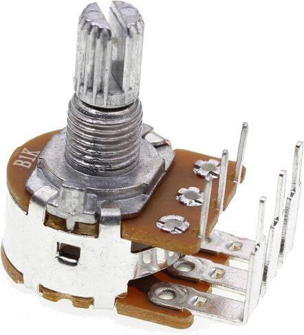 (Pack of 10) WH148 Vertical Dual Gang Inward Bending 6 Pins Potentiometer B1M 1M Ohm Variable Resistors 15mm knurled Shaft Aluminum Alloy Knob Caps in Saudi Arabia