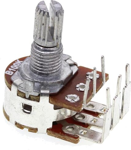 (Pack of 10) WH148 Vertical Dual Gang Inward Bending 6 Pins Potentiometer B1M 1M Ohm Variable Resistors 15mm knurled Shaft Aluminum Alloy Knob Caps in Saudi Arabia