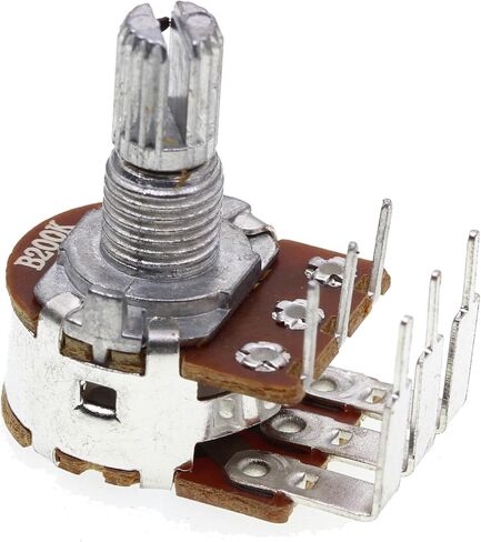 (Pack of 10) WH148 Vertical Dual Gang Inward Bending 6 Pins Potentiometer B1M 1M Ohm Variable Resistors 15mm knurled Shaft Aluminum Alloy Knob Caps in Saudi Arabia