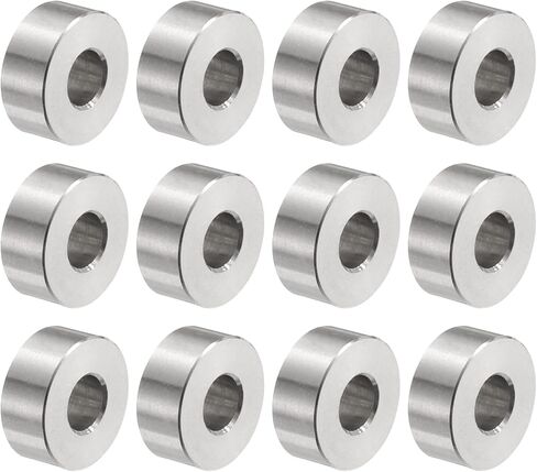 uxcell 12pcs Stainless Steel Spacer 6.2mm Bore x 15mm OD x 6mm Length Screw Bushing Plain Finish Round Metal Spacer for M6 Screws Bolts and Rods in Saudi Arabia