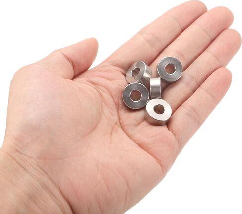 uxcell 12pcs Stainless Steel Spacer 6.2mm Bore x 15mm OD x 6mm Length Screw Bushing Plain Finish Round Metal Spacer for M6 Screws Bolts and Rods in Saudi Arabia