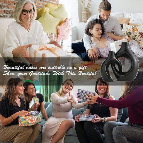 حامل شمعدان AWNR لديكور المنزل: قطعتان من حاملات الشموع السيراميكية السوداء مجموعة شموع مستدقة لقطع مركزية للطاولة ديكورات حديثة لمطبخ غرفة المعيشة in Kuwait