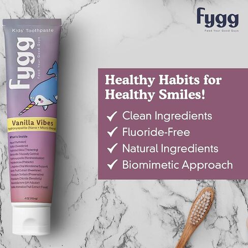 Nano Hydroxyapatite Toothpaste (Vanillia Vibes), Vanilla Vibes Kid’s Toothe Paste (4 Oz) – Non Fluoride Toothpaste – Proprietary Enamel Repair Toothpaste - Remineralizing Toothpaste for Oral Care in Saudi Arabia