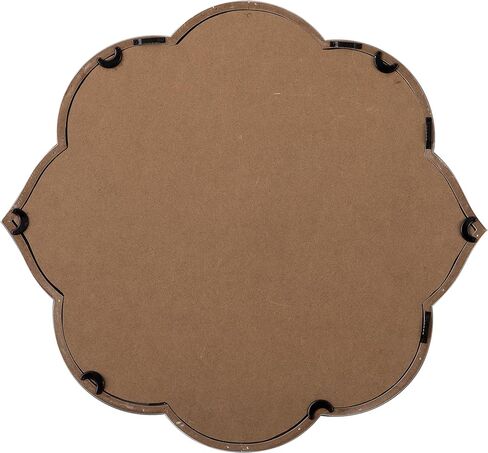 Farmhouse Scalloped Window Mirror 22 X 24 Inch, Hanging Distressed Finish Rustic White Wooden Round Mirrors for Wall Decor Living Room, Floral Decorative Mirrors for Hallway Entryway in Saudi Arabia