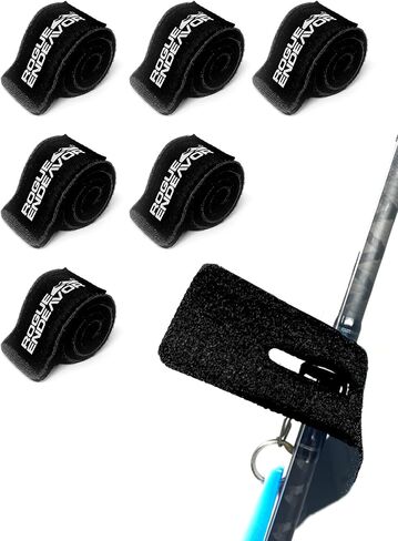 Fishing Rod Wrap 6-Piece Kit, Premium Neoprene backed Hook & Loop, includes Guide Slot for Secure Transport of Multi-Piece Fishing Rods. Great Alternative to Rod Sleeves (Pack of 6) in Saudi Arabia