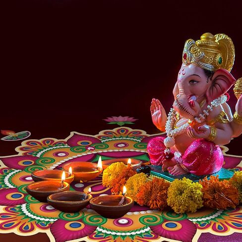 Diwali Decorations for Home Happy Diwali Rangoli Pattern Stickers for Floor Traditional Indian Diwali Entrance Decorations for Celebration Festival Party Supplies in Saudi Arabia