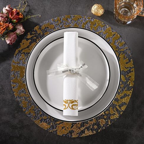CHEFCAT White Disposable Dinner Napkins with Built-in Flatware Pocket, Linen Feel Airlaid Paper Napkins, Prefolded for Party,Wedding, Restaurant & Dinner, Pack of 50 in Saudi Arabia