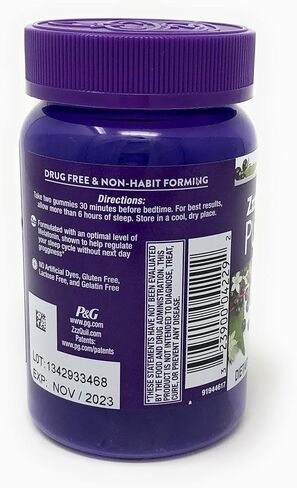 فيكس ZzzQuil Pure Zzzs Sleep + علكات دعم المناعة مع الميلاتونين، البلسان والزنك، 42 قيراط، 0.42 رطل in Kuwait