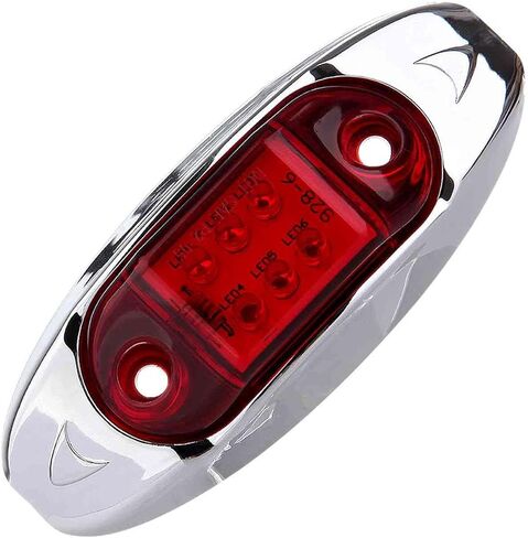 cciyu 2pcs 6LED Red Mini LED Side Marker Red Light with Chrome Bezel Assembly Universal LED Clearance Markers Lights for Truck Trailer Boat ATV Marine in Saudi Arabia