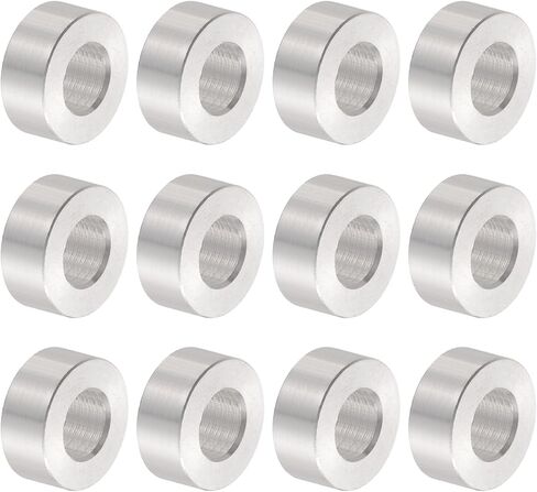 uxcell 12pcs Aluminum Spacer 8.2mm Bore x 16mm OD x 8mm Length Screw Bushing Plain Finish Round Metal Spacer for M8 Screws Bolts and Rods in Saudi Arabia