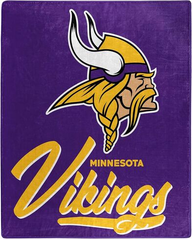 Northwest NFL Minnesota Vikings Unisex-Adult Raschel Throw Blanket, 50" x 60", Signature in Saudi Arabia