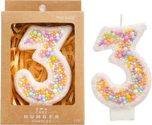 PHD CAKE 2.76 Inch Number 1 Macaron Birthday Candles, Macaron Themed Number Candles, Cake Number Candles, Party Celebration in Kuwait