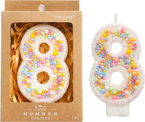 PHD CAKE 2.76 Inch Number 1 Macaron Birthday Candles, Macaron Themed Number Candles, Cake Number Candles, Party Celebration in Kuwait