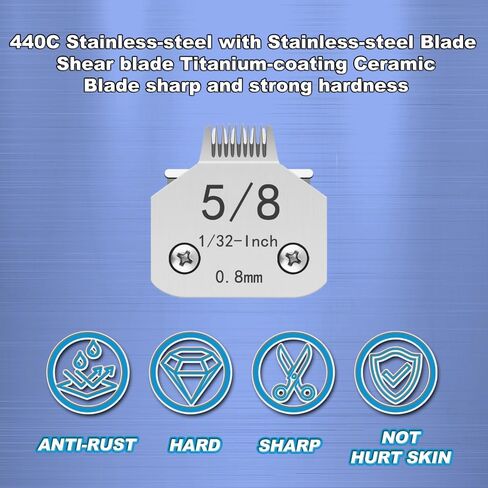 3-3/4FC Blade Dog Grooming Clipper Replacement Blades Compatible with Andis Dog Clippers,Most A5, Wahl KM Series Clippers,Detachable Ceramic Blade,Size-3-3/4FC, 1/2-Inch Cut Length (13mm) Silver in Saudi Arabia