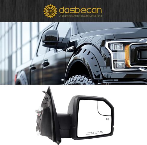 مرآة جانبية يسار من داسبيكان متوافقة مع جانب السائق Ford F-150 2015-2018 FL3Z17683BB FO1320522 6 دبابيس إشارة الانعطاف LED الساخنة in Saudi Arabia