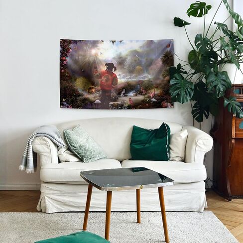 Generic Rap Singer Chi-ef Music Ke-ef Album Tapestry 3X5 Feet Home Decoration Tapestry Bedroom, Living Room, University Dormitory Decoration Available for Indoor and Outdoor Use, red in Saudi Arabia