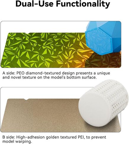 لوحة بناء Ender 3 S1 Plus، ملاءة سرير PEO PEI مزدوجة الجوانب، PEO من الفولاذ الزنبركي المغناطيسي الماسي + سطح PEI محكم لـ Creality CR-10S، CR-10 Smart/Pro، أطول LK5 Pro، 310 × 315 مم in Kuwait