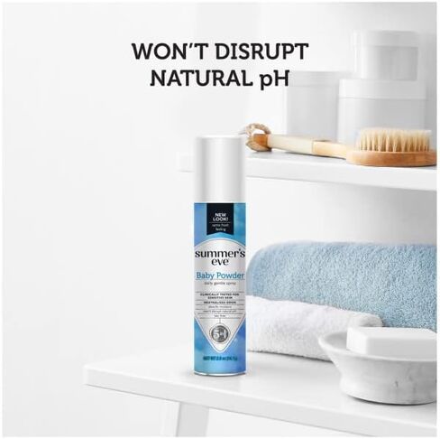 Summer's Eve Freshening Spray | Baby Powder | 2 oz Size | Pack of 6 | pH Balanced, Dermatologist & Gynecologist Tested in Saudi Arabia