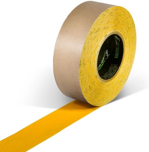 شريط لاصق ممتاز مضاد للانزلاق ملون 60 حبيبة، داخلي/خارجي، رائع للسلالم والأرصفة والمنحدرات، أصفر، 2 بوصة × 60 قدم، SG3302Y in Kuwait
