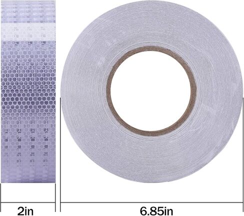 KEILEOHO شريط أمان عاكس مقاس 2 بوصة × 164 قدم أبيض، أشرطة عاكسة على شكل قرص العسل عالية الكثافة مقاومة للماء ومقاومة لأشعة الشمس، شريط مضيء لملابس السيارة والدراجة في الهواء الطلق in Kuwait