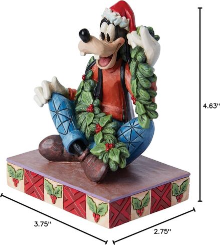 مجموعة Enesco Disney Traditions من Jim Shore Goofy مع تمثال شخصية لعيد الميلاد على شكل إكليل عيد الميلاد - تمثال من الراتنج مرسومة يدويًا لعيد الميلاد من Disney لديكور المنزل، 4.62 بوصة in Saudi Arabia