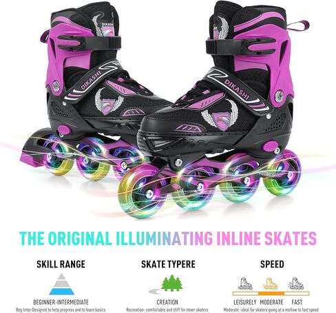 جيميت زلاجات مضمنة قابلة للتعديل للأعمار من 3 إلى 6 سنوات للأطفال الصغار و5-8 أطفال، زلاجات دوارة خارجية للفتيات والأولاد المبتدئين مع عجلات مضيئة in Kuwait