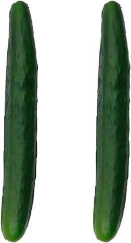 2PCS Artificial Cucumber Soft PU Fake Vegetable Simulation Realistic Faux Cucumber Model for Home Kitchen Decoration Party Photography Props in Saudi Arabia
