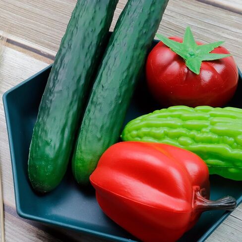 2PCS Artificial Cucumber Soft PU Fake Vegetable Simulation Realistic Faux Cucumber Model for Home Kitchen Decoration Party Photography Props in Saudi Arabia
