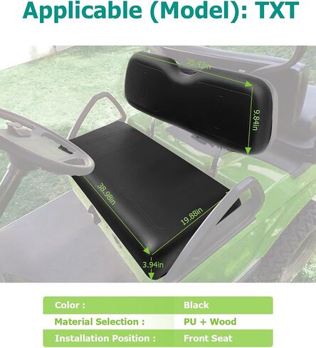 Front Seat Replacement Cushions for EZGO TXT, Golf Cart Cushion Seat for EZGO TXT Front Bottom Seat Assembly, Dedicated for Front Row Seats, Black, 2 Piece Set in Saudi Arabia