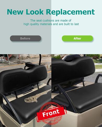 Front Seat Replacement Cushions for EZGO TXT, Golf Cart Cushion Seat for EZGO TXT Front Bottom Seat Assembly, Dedicated for Front Row Seats, Black, 2 Piece Set in Saudi Arabia