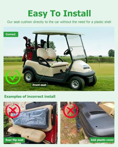 Front Seat Replacement Cushions for EZGO TXT, Golf Cart Cushion Seat for EZGO TXT Front Bottom Seat Assembly, Dedicated for Front Row Seats, Black, 2 Piece Set in Saudi Arabia