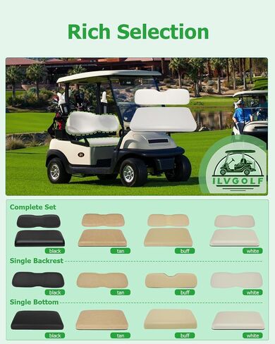 Front Seat Replacement Cushions for EZGO TXT, Golf Cart Cushion Seat for EZGO TXT Front Bottom Seat Assembly, Dedicated for Front Row Seats, Black, 2 Piece Set in Saudi Arabia