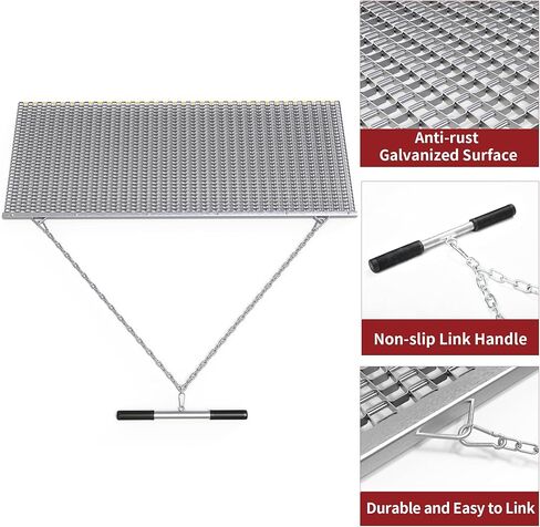 YITAMOTOR 36 بوصة × 36 بوصة بساط سحب متين من الزنك وشبكة فولاذية لتسوية سطح الحقل بساط سحب للسحب اليدوي أو السيارة in Saudi Arabia