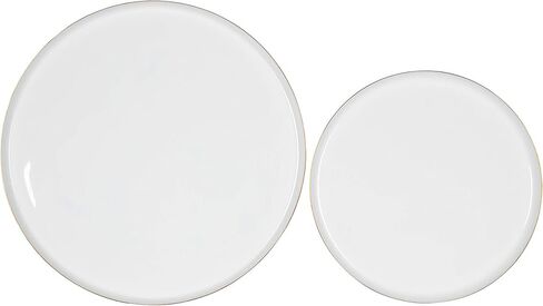 Kate and Laurel Neila Modern Tray Set, 2 Pieces, White and Gold, Decorative Trays for Storage and Display in Saudi Arabia