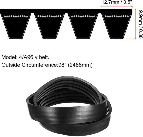 uxcell A43 or 4L450 Classic Wrapped Rubber V-Belt, 43"(1100mm) Inside Circumference, A Profile V Belt in Saudi Arabia