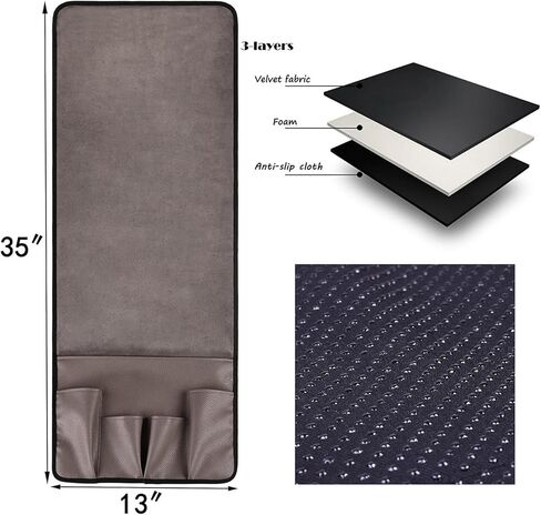 Wanty Velvet Sofa Couch Chair Armrest Soft Caddy Organizer Holder for Remote Control, Cell Phone, Book, Pencil (Brown) in Kuwait