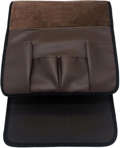 Wanty Velvet Sofa Couch Chair Armrest Soft Caddy Organizer Holder for Remote Control, Cell Phone, Book, Pencil (Brown) in Kuwait