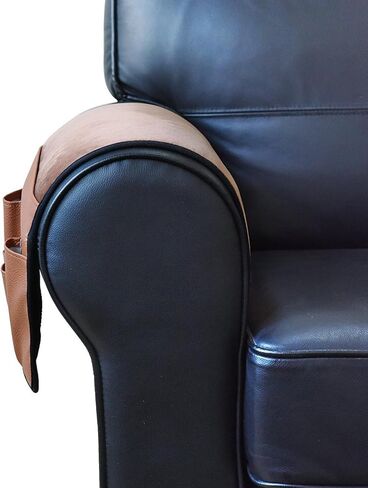 Wanty Velvet Sofa Couch Chair Armrest Soft Caddy Organizer Holder for Remote Control, Cell Phone, Book, Pencil (Brown) in Kuwait