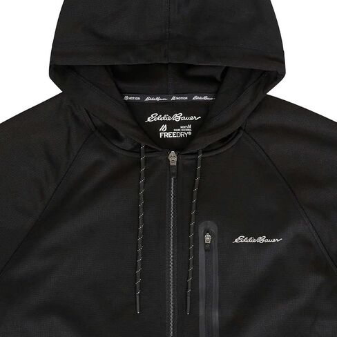 هودي بسحاب كامل للأداء من Eddie Bauer | هودي رجالي بسحاب كامل للأداء - أسود متوسط in Saudi Arabia