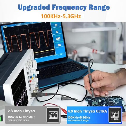 Portable Tiny SA Spectrum Analyzer - GOOZEEZOO V0.3.1 Handheld Frequency Spectrum Analyzer | 100kHz to 960MHz MF/HF/VHF/UHF Input with ESD Protected Function & 2.8inch Touch Screen in Saudi Arabia
