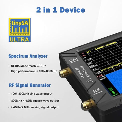 Portable Tiny SA Spectrum Analyzer - GOOZEEZOO V0.3.1 Handheld Frequency Spectrum Analyzer | 100kHz to 960MHz MF/HF/VHF/UHF Input with ESD Protected Function & 2.8inch Touch Screen in Saudi Arabia