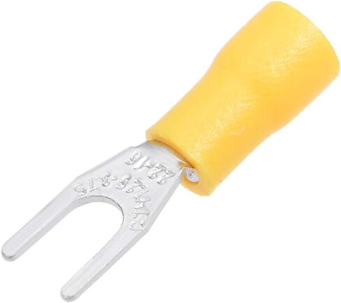 uxcell 200Pcs SV1.25-3.7S Insulated Fork Spade U-Type Wire Connector Electrical Crimp Terminal 22-16AWG Red in Saudi Arabia