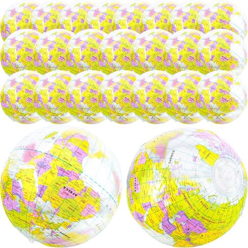 16 inches Inflatable Globe Blow up World Globe PVC Earth Beach Ball Globe Toys for Kids Swimming Pool Game Classroom Playing or Teaching Party Favors Decorations in Kuwait