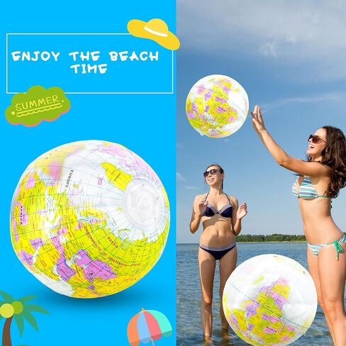 16 inches Inflatable Globe Blow up World Globe PVC Earth Beach Ball Globe Toys for Kids Swimming Pool Game Classroom Playing or Teaching Party Favors Decorations in Kuwait